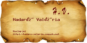 Hadaró Valéria névjegykártya